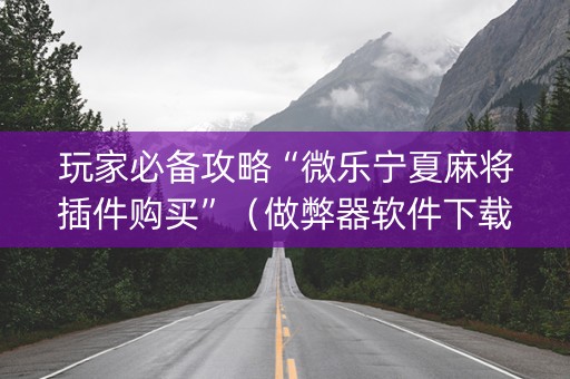 玩家必备攻略“微乐宁夏麻将插件购买”（做弊器软件下载)