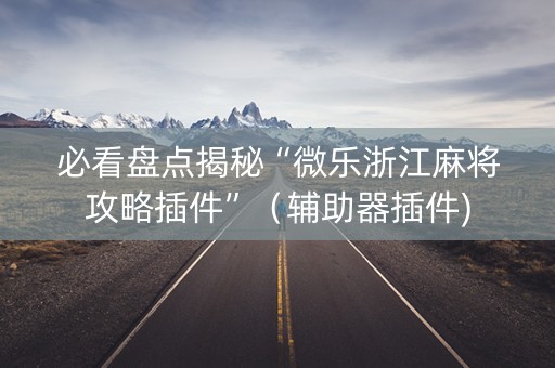 必看盘点揭秘“微乐浙江麻将攻略插件”（辅助器插件)
