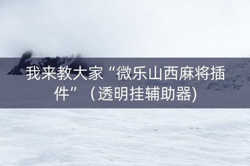 我来教大家“微乐山西麻将插件”（透明挂辅助器)