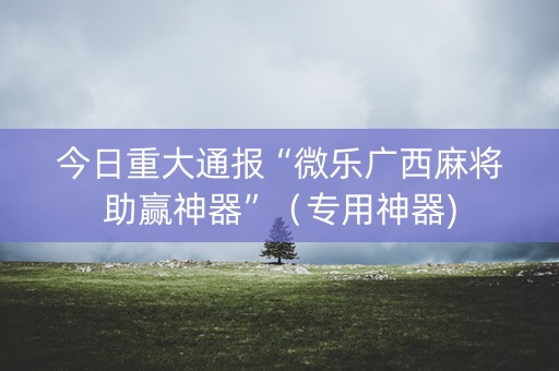 今日重大通报“微乐广西麻将助赢神器”（专用神器)
