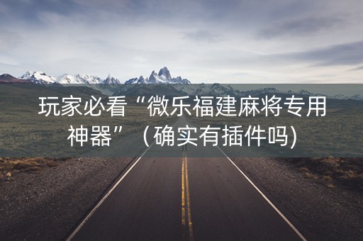 玩家必看“微乐福建麻将专用神器”（确实有插件吗)