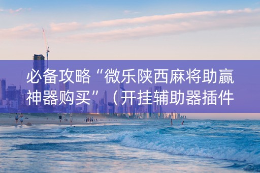 必备攻略“微乐陕西麻将助赢神器购买”（开挂辅助器插件)