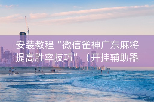安装教程“微信雀神广东麻将提高胜率技巧”（开挂辅助器脚本)