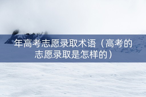 年高考志愿录取术语（高考的志愿录取是怎样的）