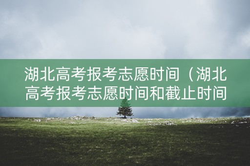 湖北高考报考志愿时间（湖北高考报考志愿时间和截止时间）