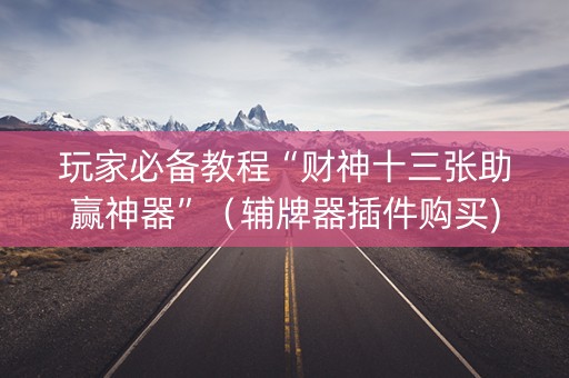 玩家必备教程“财神十三张助赢神器”（辅牌器插件购买)