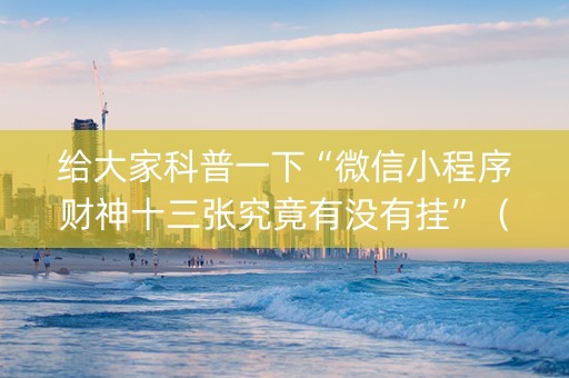 给大家科普一下“微信小程序财神十三张究竟有没有挂”（透明挂辅助器)