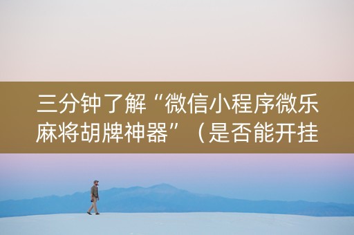 三分钟了解“微信小程序微乐麻将胡牌神器”（是否能开挂)