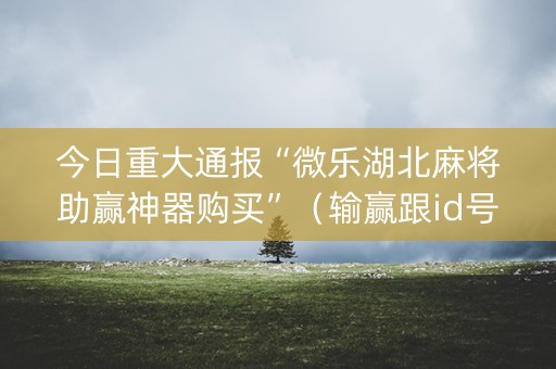 今日重大通报“微乐湖北麻将助赢神器购买”（输赢跟id号有关系吗)