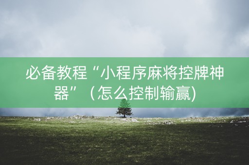 必备教程“小程序麻将控牌神器”（怎么控制输赢)