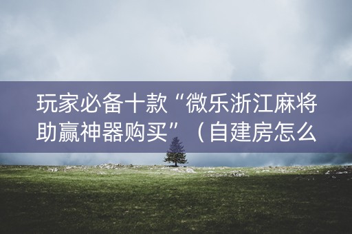 玩家必备十款“微乐浙江麻将助赢神器购买”（自建房怎么赢)