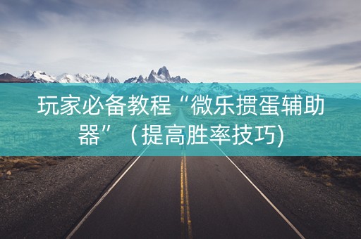 玩家必备教程“微乐掼蛋辅助器”（提高胜率技巧)