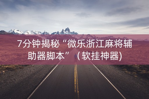 7分钟揭秘“微乐浙江麻将辅助器脚本”（软挂神器)