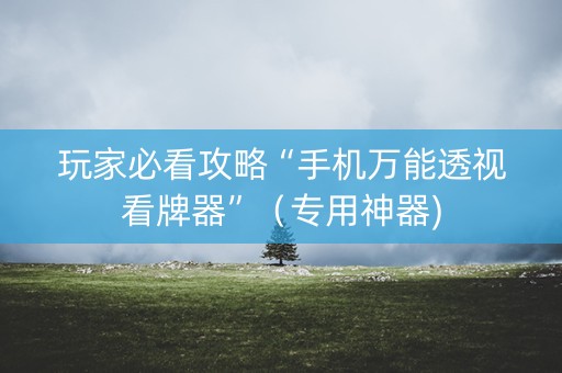 玩家必看攻略“手机万能透视看牌器”（专用神器)