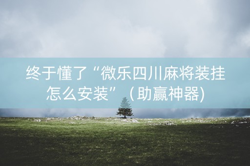终于懂了“微乐四川麻将装挂怎么安装”（助赢神器)