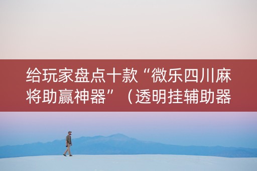 给玩家盘点十款“微乐四川麻将助赢神器”（透明挂辅助器)