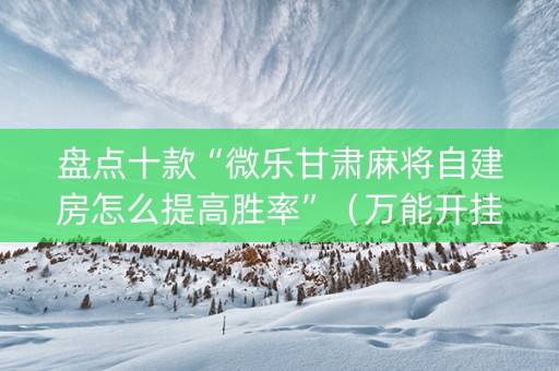 盘点十款“微乐甘肃麻将自建房怎么提高胜率”（万能开挂神器)