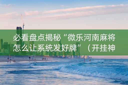 必看盘点揭秘“微乐河南麻将怎么让系统发好牌”（开挂神器下载)