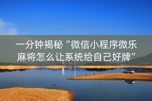 一分钟揭秘“微信小程序微乐麻将怎么让系统给自己好牌”（如何让系统发好牌)