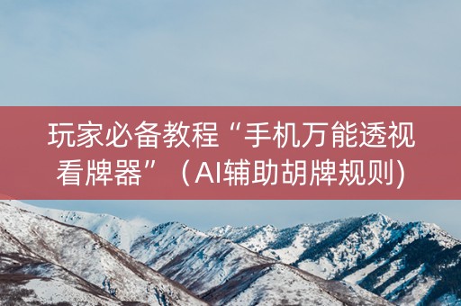 玩家必备教程“手机万能透视看牌器”（AI辅助胡牌规则)