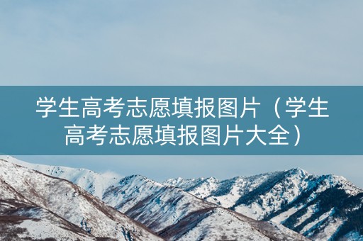 学生高考志愿填报图片（学生高考志愿填报图片大全）