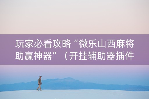 玩家必看攻略“微乐山西麻将助赢神器”（开挂辅助器插件)