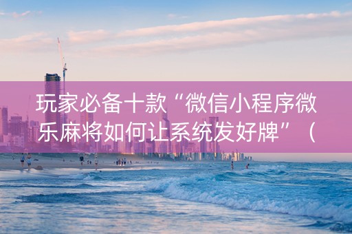 玩家必备十款“微信小程序微乐麻将如何让系统发好牌”（开挂辅助脚本)