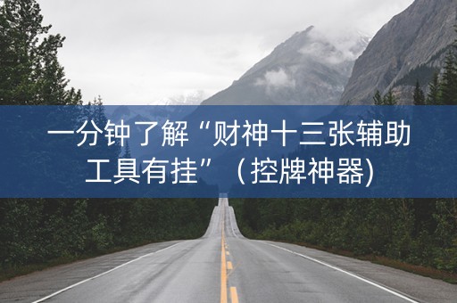 一分钟了解“财神十三张辅助工具有挂”（控牌神器)