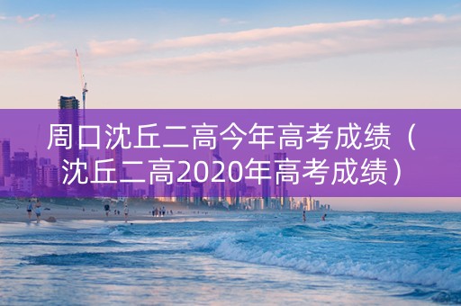 周口沈丘二高今年高考成绩（沈丘二高2020年高考成绩）