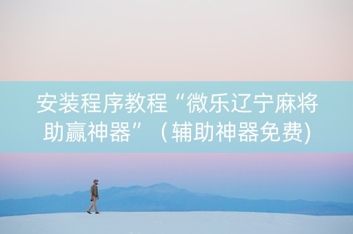 安装程序教程“微乐辽宁麻将助赢神器”（辅助神器免费)