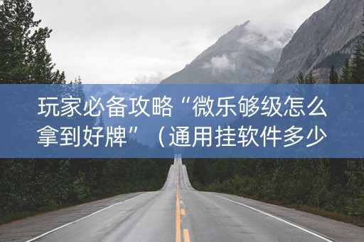 玩家必备攻略“微乐够级怎么拿到好牌”（通用挂软件多少钱)