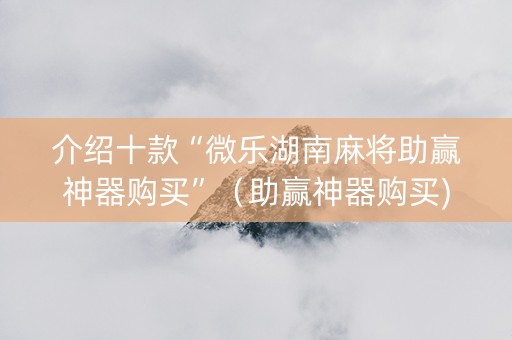 介绍十款“微乐湖南麻将助赢神器购买”（助赢神器购买)