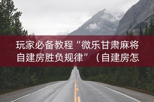 玩家必备教程“微乐甘肃麻将自建房胜负规律”（自建房怎么拿好牌)