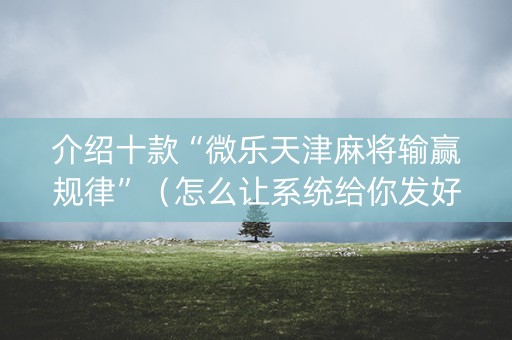 介绍十款“微乐天津麻将输赢规律”（怎么让系统给你发好牌)
