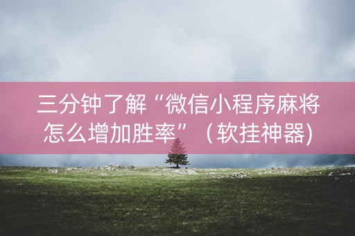 三分钟了解“微信小程序麻将怎么增加胜率”（软挂神器)