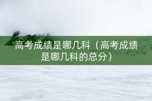 高考成绩是哪几科（高考成绩是哪几科的总分）