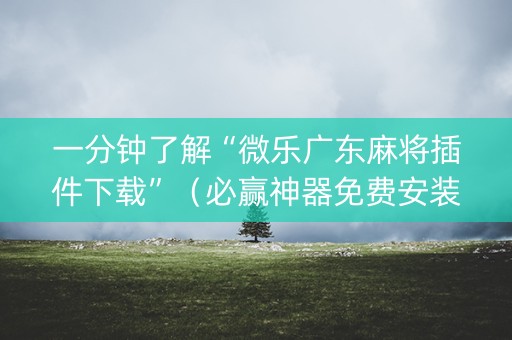 一分钟了解“微乐广东麻将插件下载”（必赢神器免费安装)
