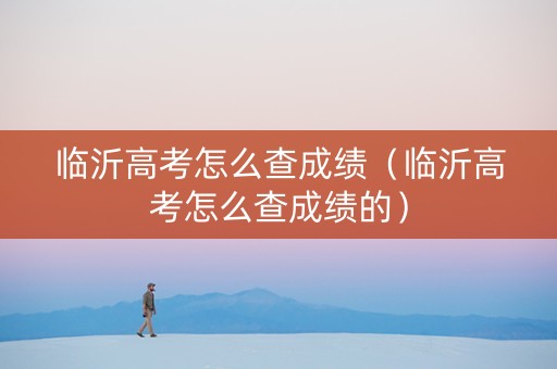 临沂高考怎么查成绩（临沂高考怎么查成绩的）