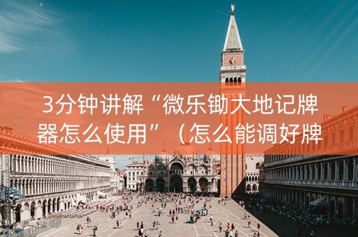 3分钟讲解“微乐锄大地记牌器怎么使用”（怎么能调好牌)