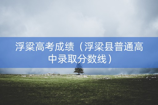浮粱高考成绩（浮梁县普通高中录取分数线）