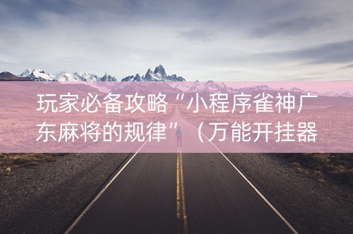玩家必备攻略“小程序雀神广东麻将的规律”（万能开挂器)