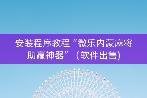 安装程序教程“微乐内蒙麻将助赢神器”（软件出售)