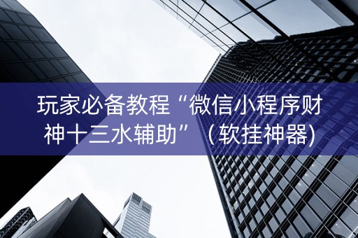 玩家必备教程“微信小程序财神十三水辅助”（软挂神器)