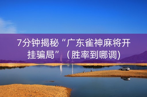 7分钟揭秘“广东雀神麻将开挂骗局”（胜率到哪调)