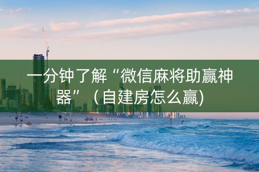 一分钟了解“微信麻将助赢神器”（自建房怎么赢)