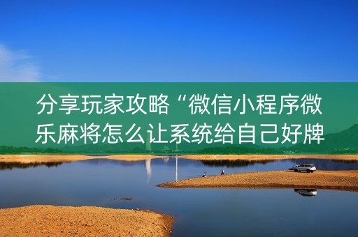 分享玩家攻略“微信小程序微乐麻将怎么让系统给自己好牌”（发牌有什么规律吗)