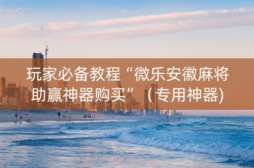 玩家必备教程“微乐安徽麻将助赢神器购买”（专用神器)