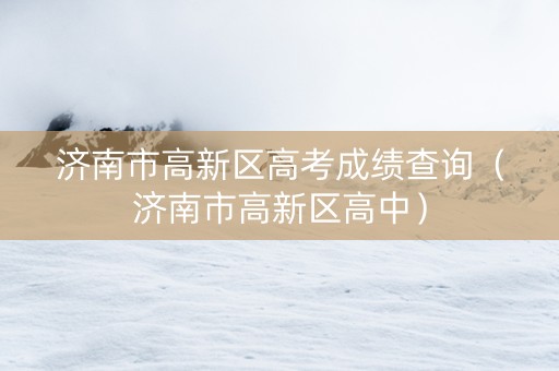 济南市高新区高考成绩查询（济南市高新区高中）