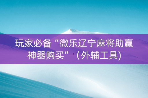 玩家必备“微乐辽宁麻将助赢神器购买”（外辅工具)