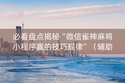 必看盘点揭秘“微信雀神麻将小程序赢的技巧规律”（辅助神器免费)